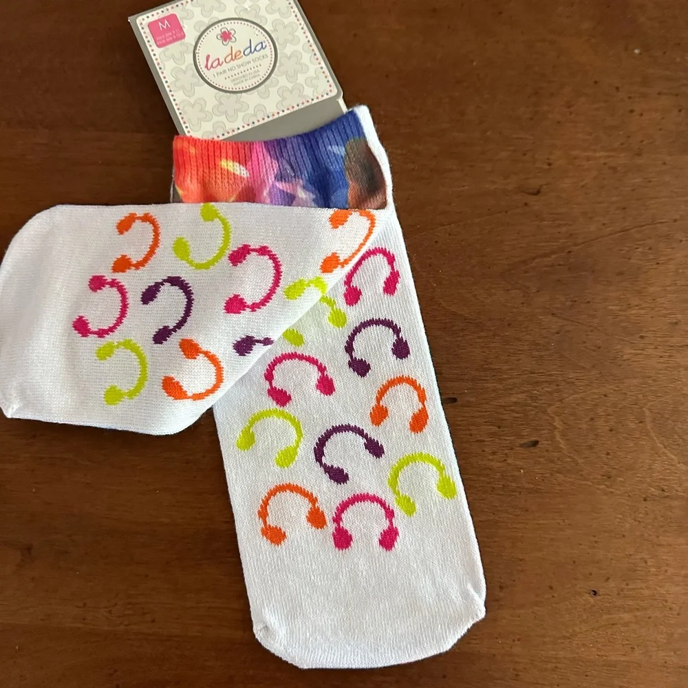 ☀️3/$10 ladeda dog beagle music headphones no show socks ( see description)